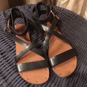 NWOT sandals with ankle buckles